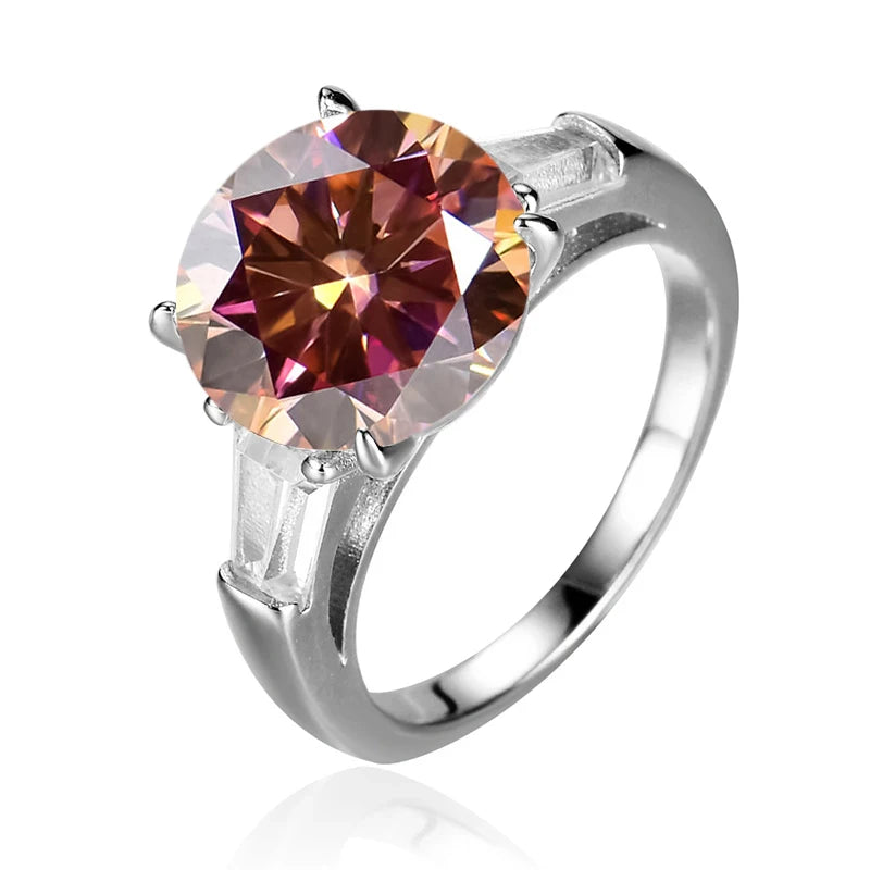 Round 5 Carat Moissanite Diamond Ring