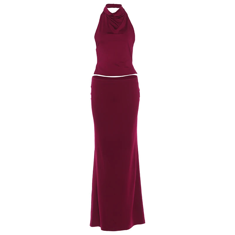 Weird Puss Simple Hollow 2 Piece Set