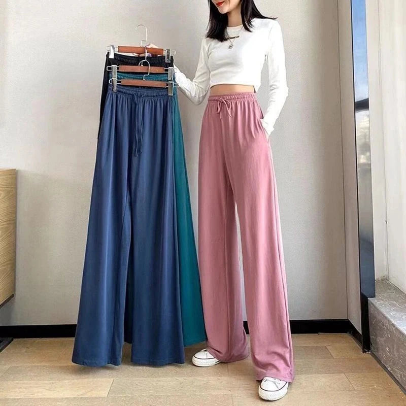 Ice Silk Light Wide Leg Pants