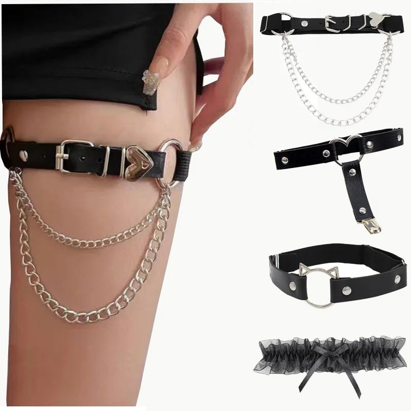 Leather Leg Garter Belt
