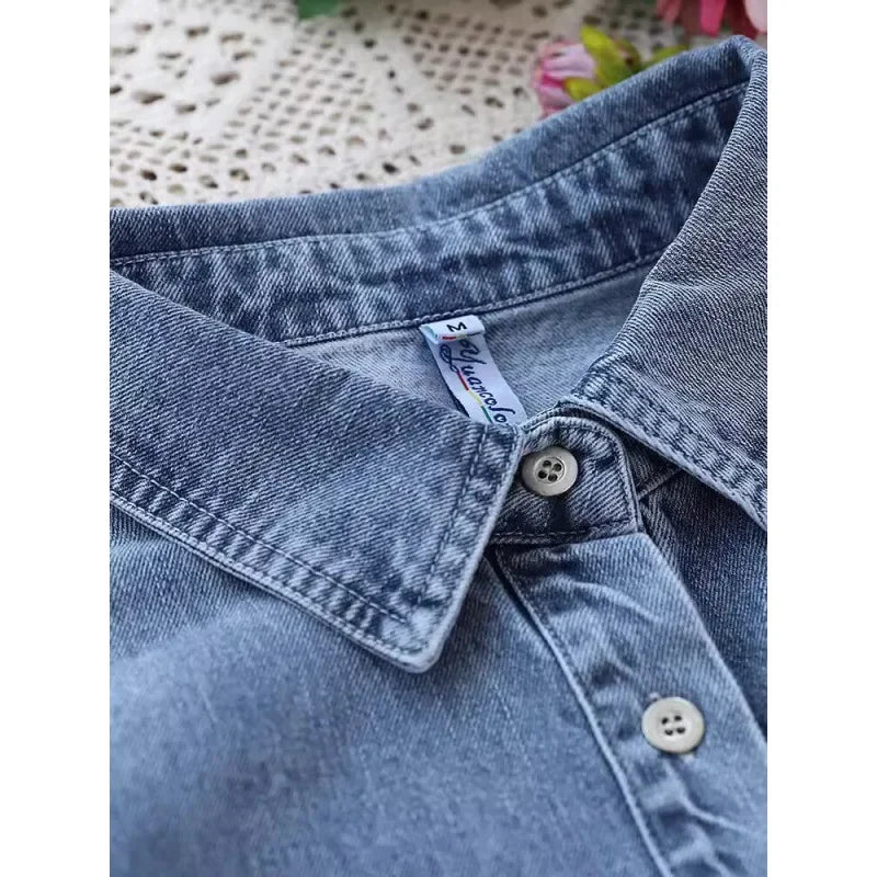 Loose Long Sleeve Casual Denim Shirt