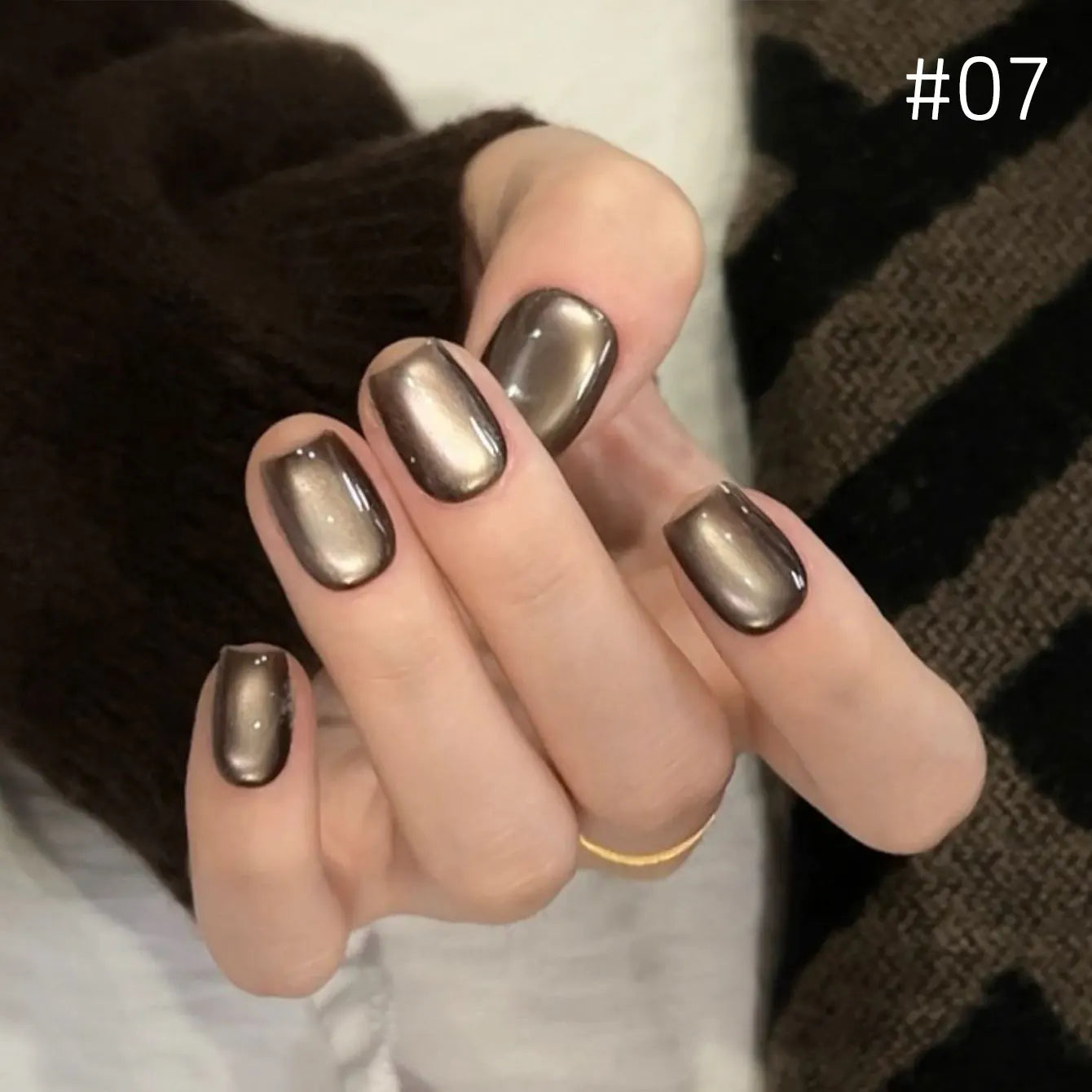 12ml 1-21pcs Brown Gold Cat Eye Gel Nail Polish