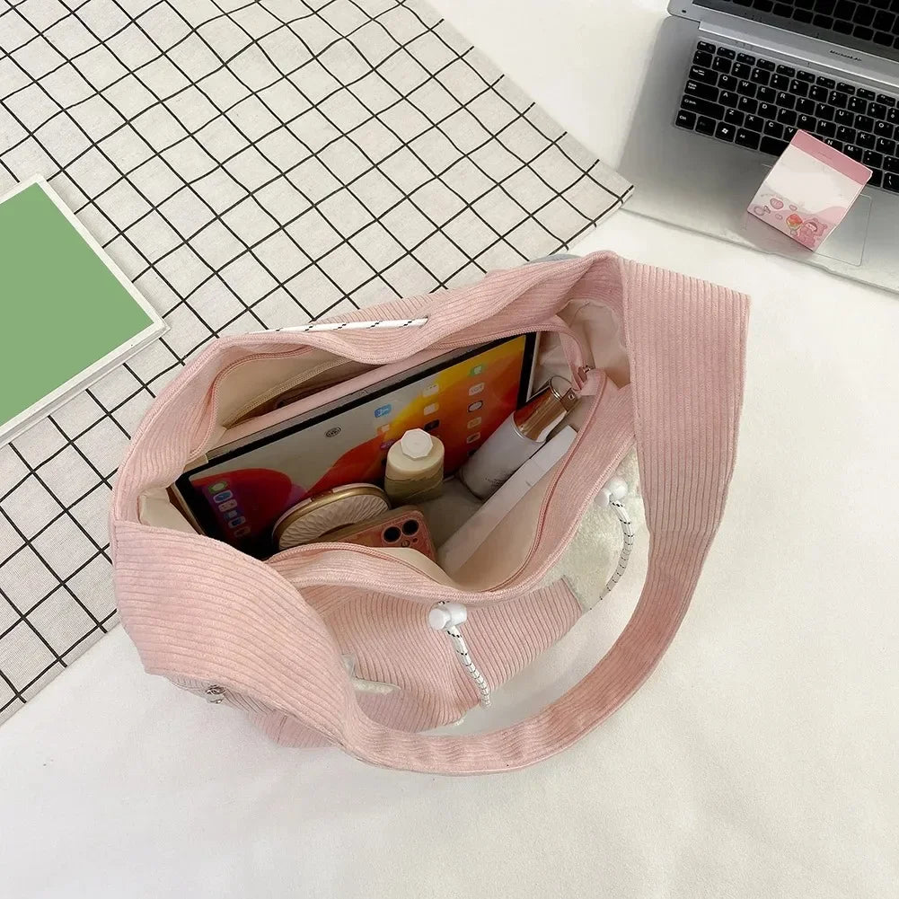 Star Pattern Corduroy Crossbody Bag