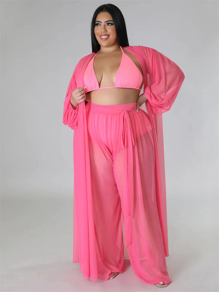 Wmstar Plus Bra Top and Pants Wide Leg Set