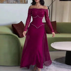 Hollow Rhinestone Evening Dress