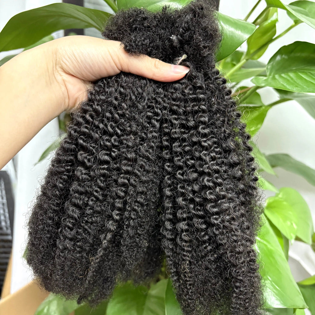 30g/bundle Afro Kinky Curly Human Hair Bundles 4a 4b 4c Deep Wave Bulk Human Hair Bundles Deal Hair Extensions for Braids/Twists