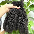 30g/bundle Afro Kinky Curly Human Hair Bundles 4a 4b 4c Deep Wave Bulk Human Hair Bundles Deal Hair Extensions for Braids/Twists