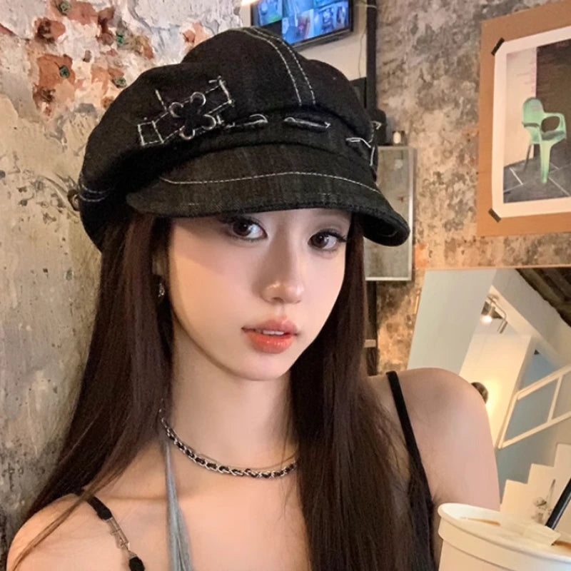 Denim Newsboy Hat