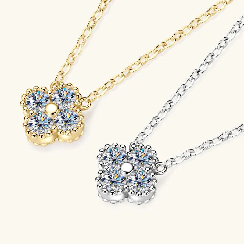 3mm Moissanite Clover Pendant Necklace