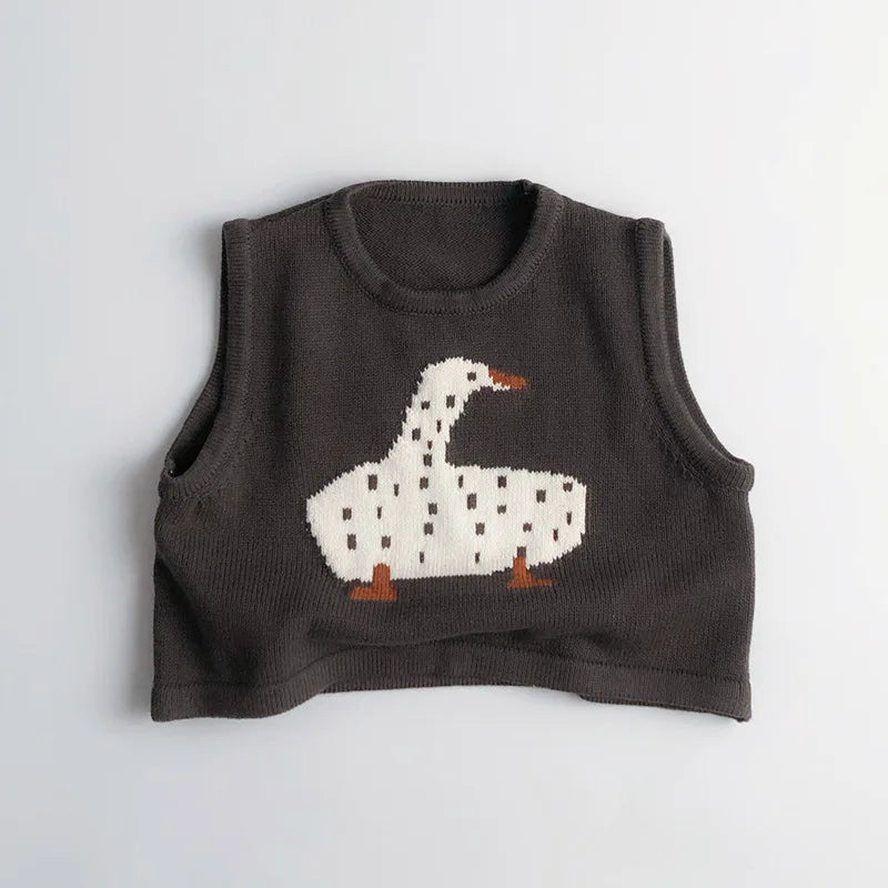 Animal Graphic Knit Sweater Vest