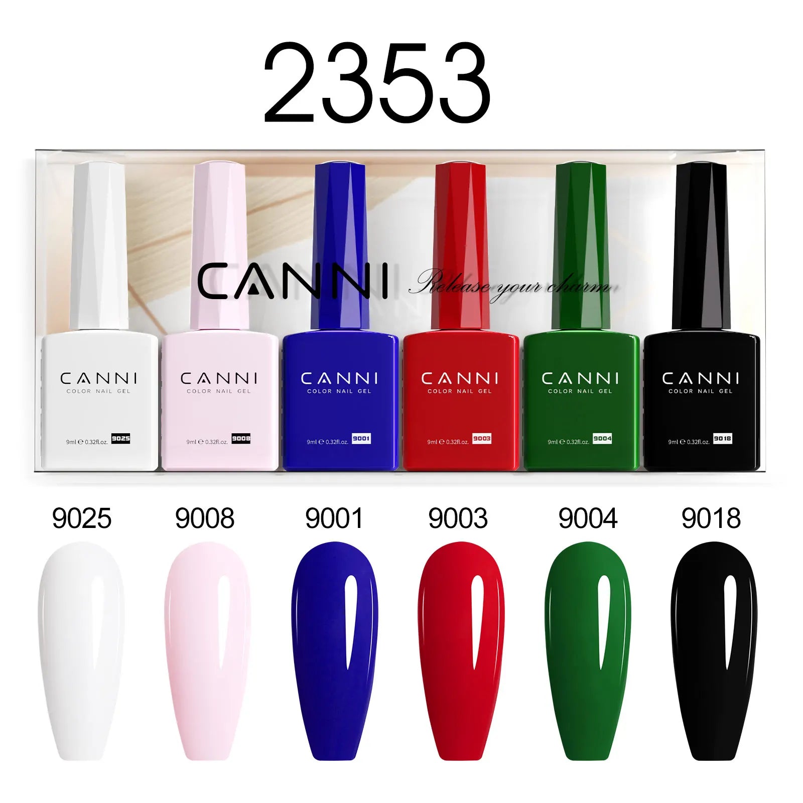 CANNI Nail Gel Polish Set Upgraded HEMA FREE Summer Nails Smooth Texture Ultra Gloss Top Coat Pigmented Gel Soak off UV LED Gel