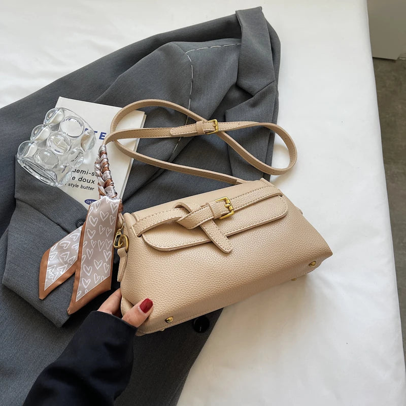 Moods Boutique Soft PU Leather Lychee Pattern Cross Body Bag