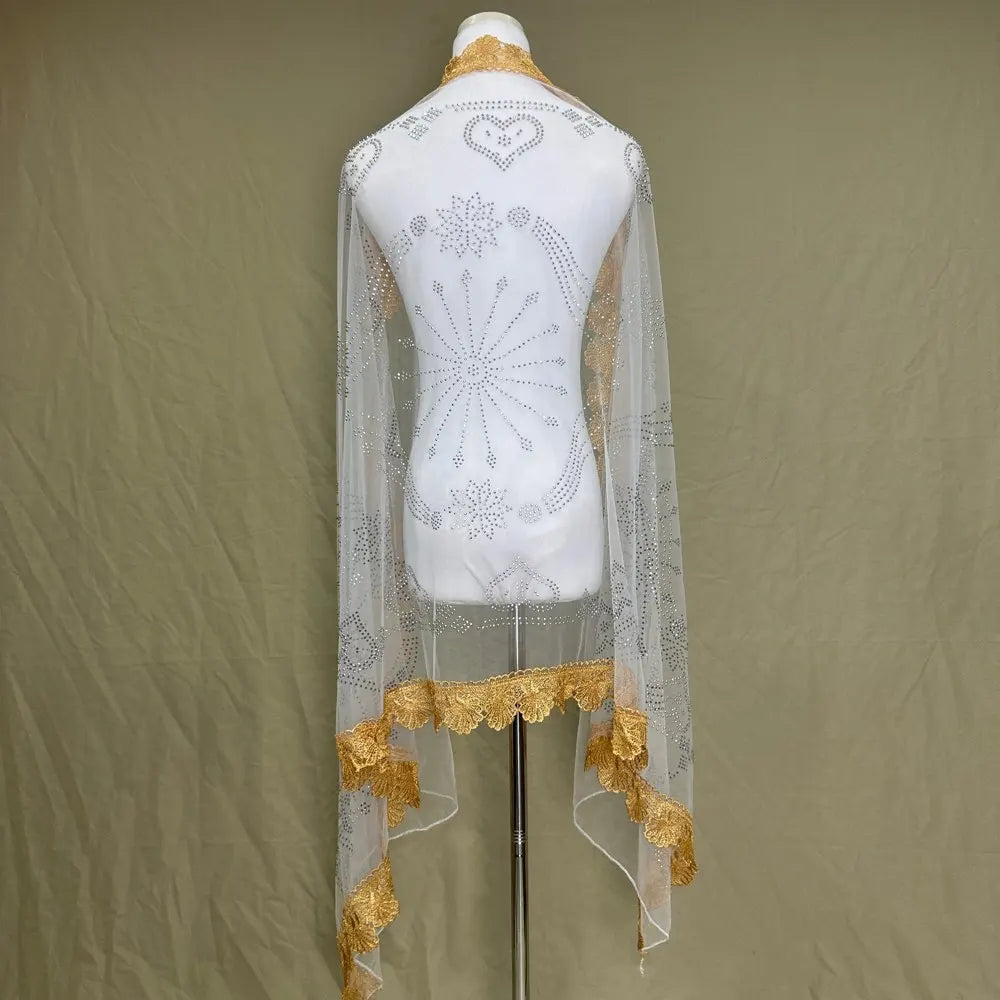 On Sale 2026 New African Net Hijab Scarf for Muslim Women African Dubai Islam Headscarf Embroidery Shawls Voile