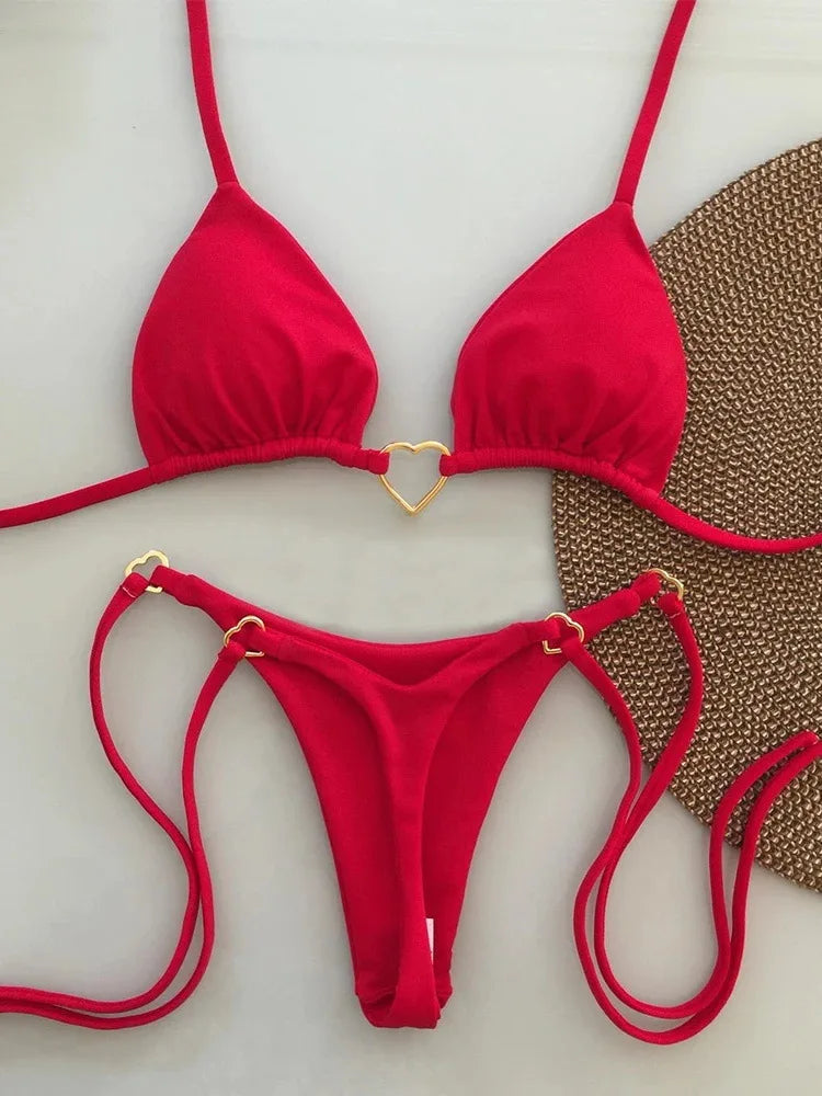 Sweetheart Contrast Bikini Set