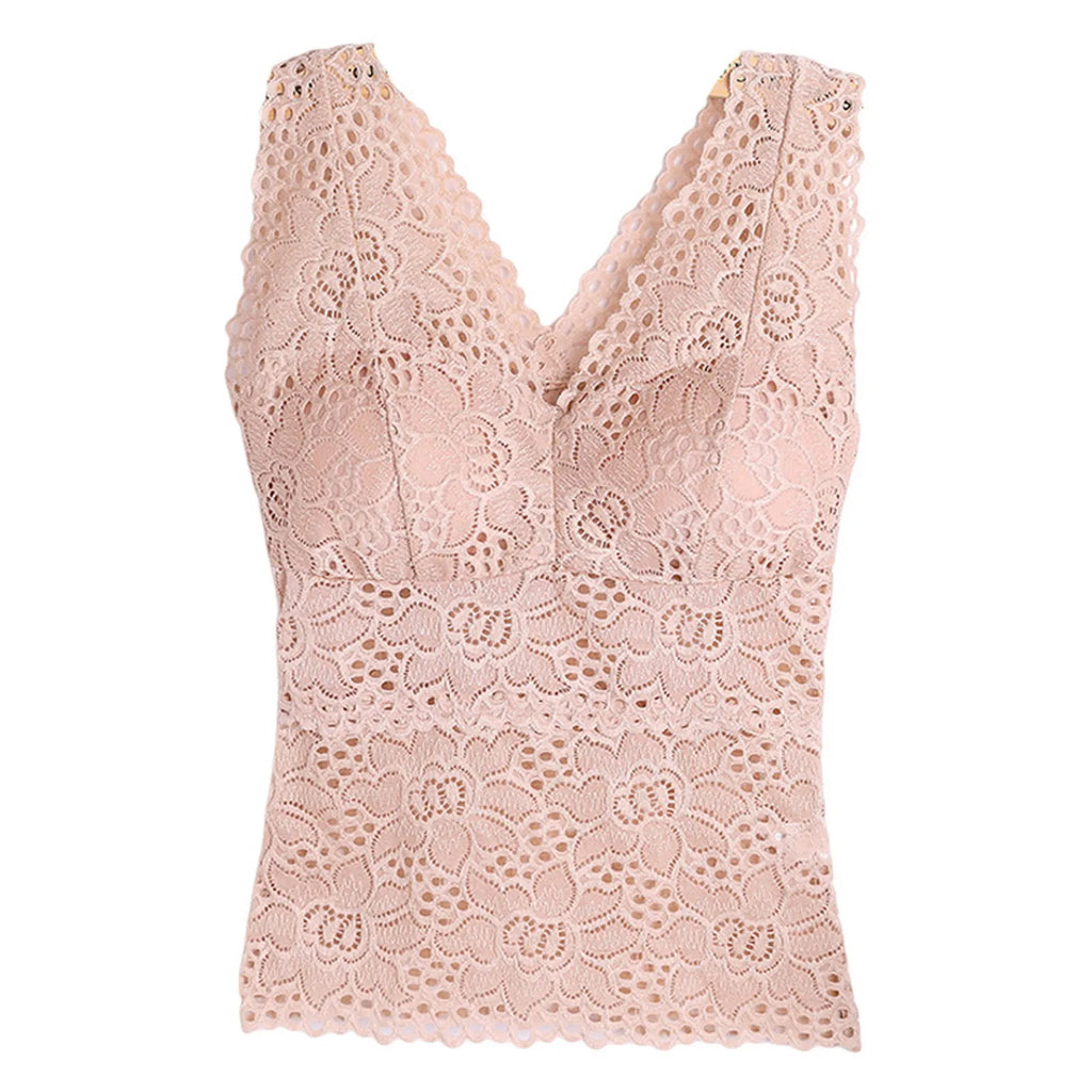Floral Lace Camisole with Built-in Bra