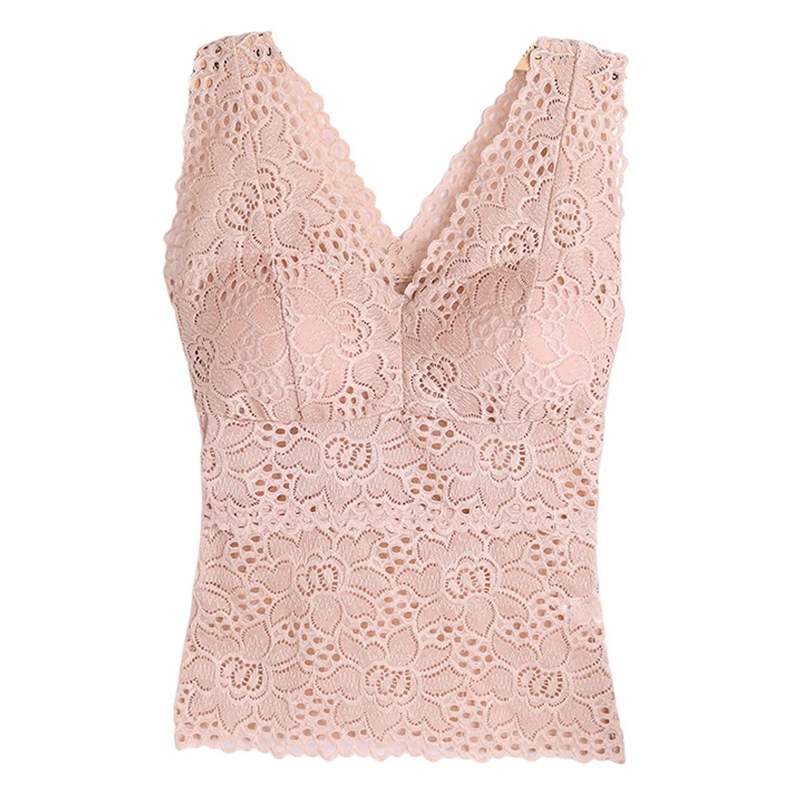 Floral Lace Camisole with Built-in Bra