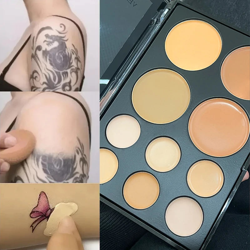 10 Colors Concealer Palette Eye Repairing Base Palette Matte Dark Circles Tattoo Contour Covering Concealer Cream Lasting Makeup