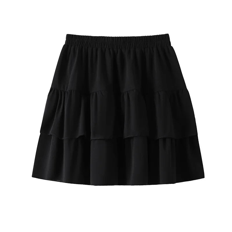 Pleated Ruffled Edge Skirt