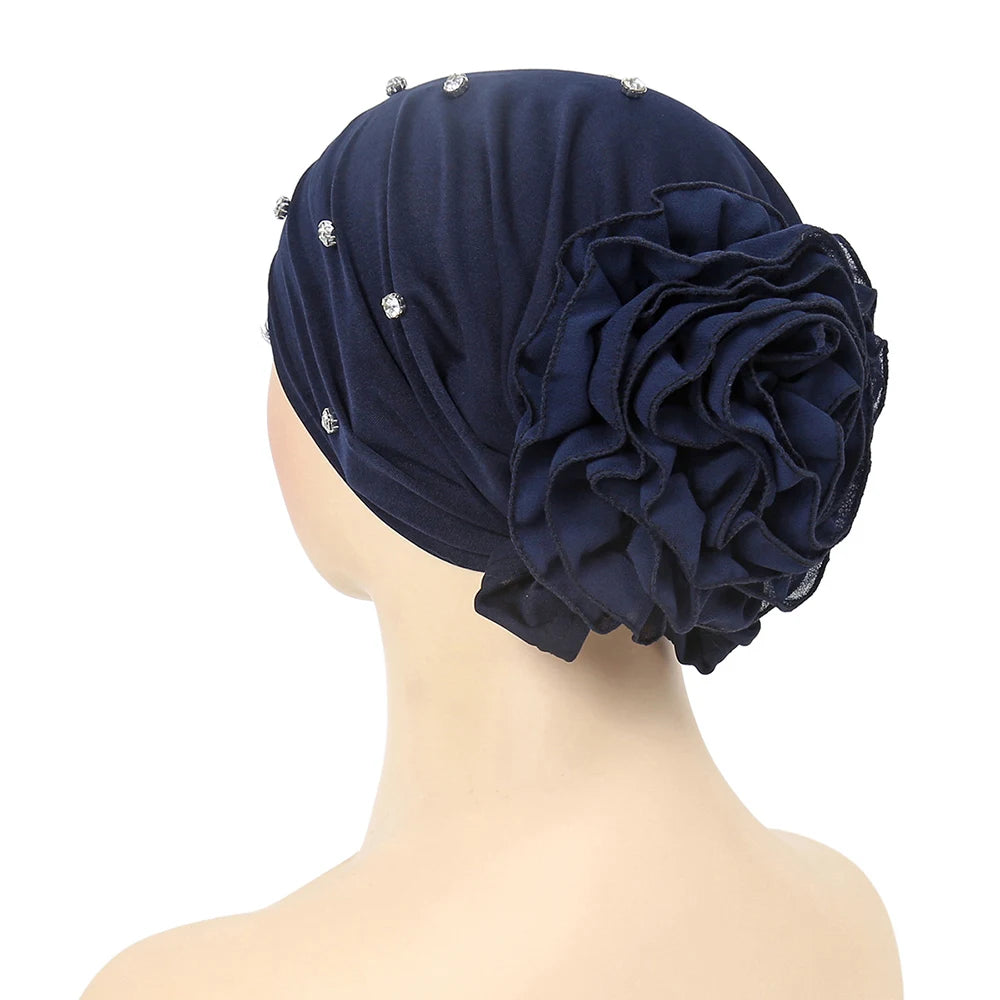 New Muslim Hijab Women Pre-Tied Inner Hijab Caps Soft Cotton Back Flower Muslim women hijab kebaya Islam Underscarf Hijabs femme