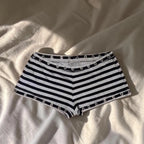 Striped Tube Top and Booty Shorts Set with Skull Graphic