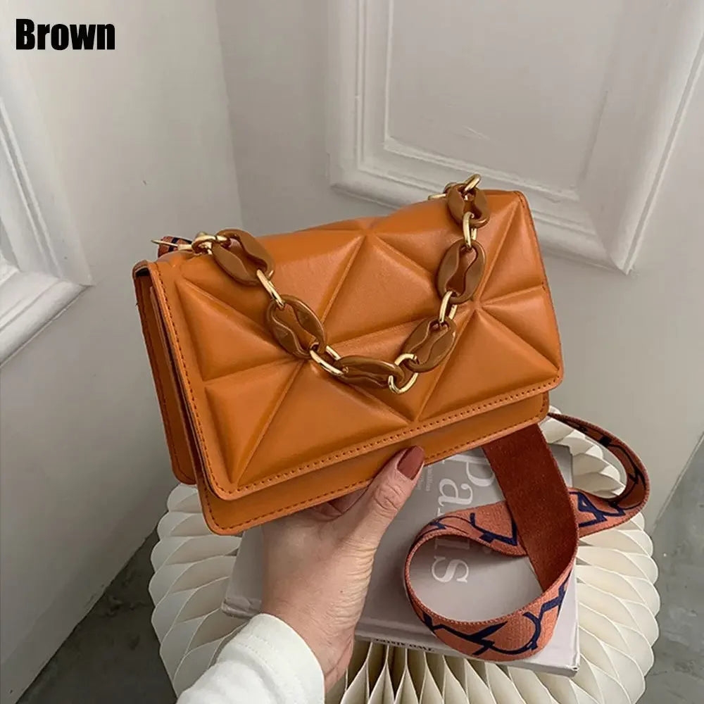 PU Leather Crossbody Clutch Flap Bag