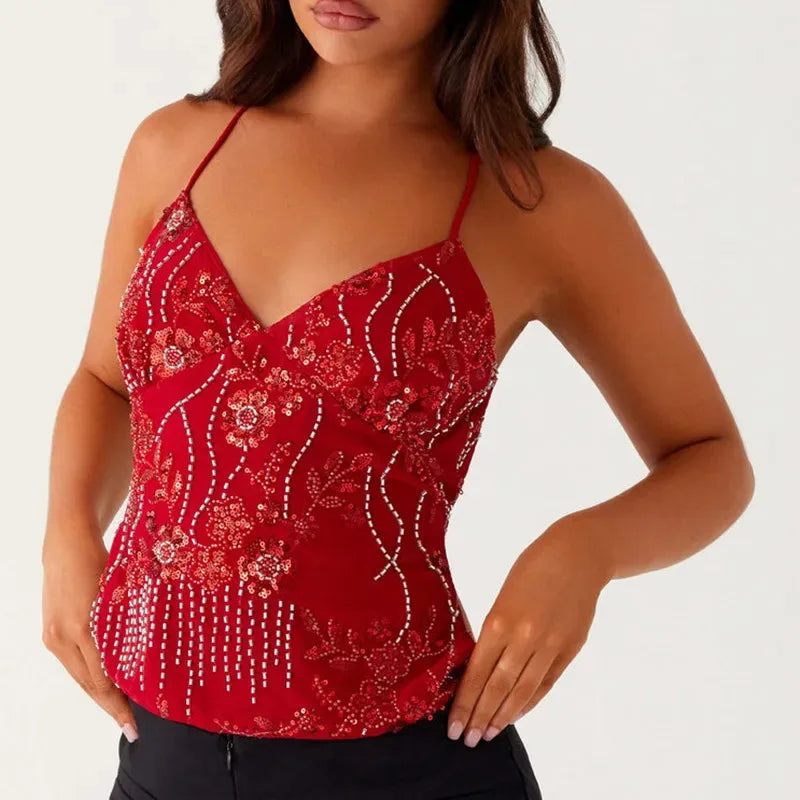 Sequin Rhinestones Tank