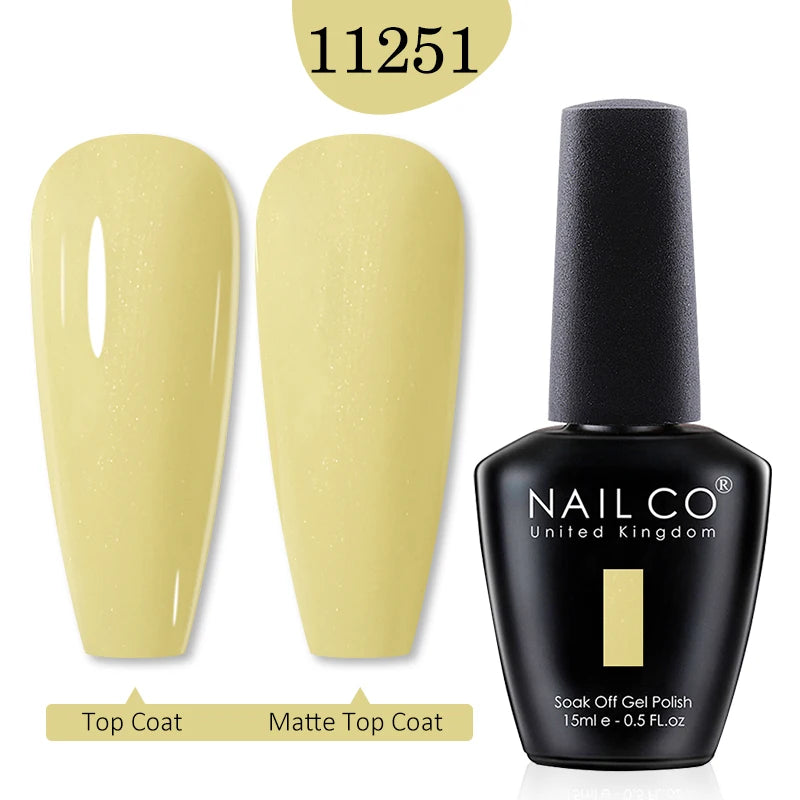 NAILCO 15ml Nail Gel Polish Winter Nude Colors Hybrid Gel Varnish Manicure UV Gel Nail Polish Primer Top Base Coat LED Nails Art