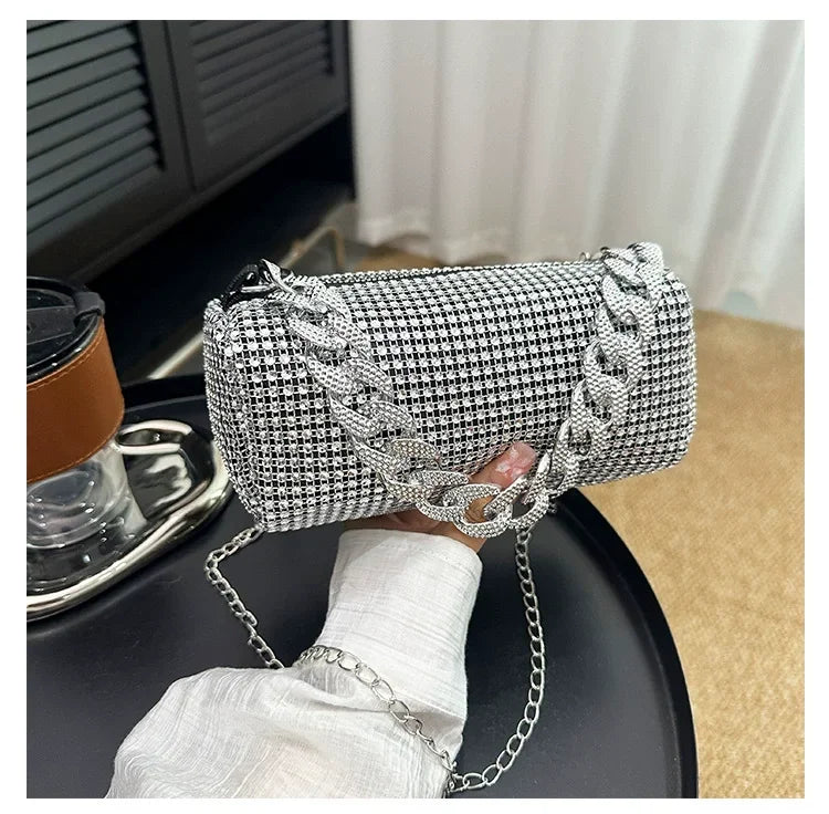 Allover Rhinestone Bucket Bag