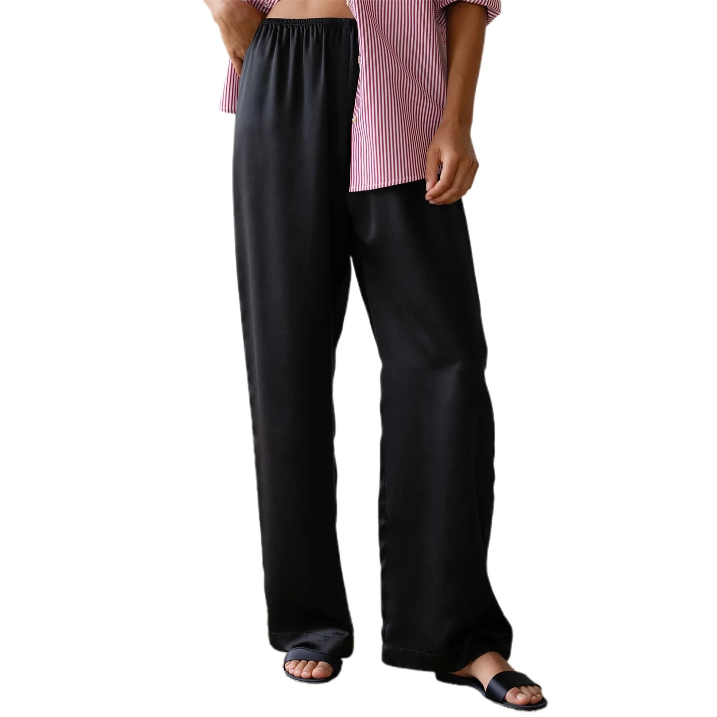 Chic Satin Wide Leg Dress Pants