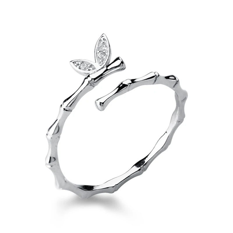 Sparking Zircon Butterfly Wings with Slub Ring