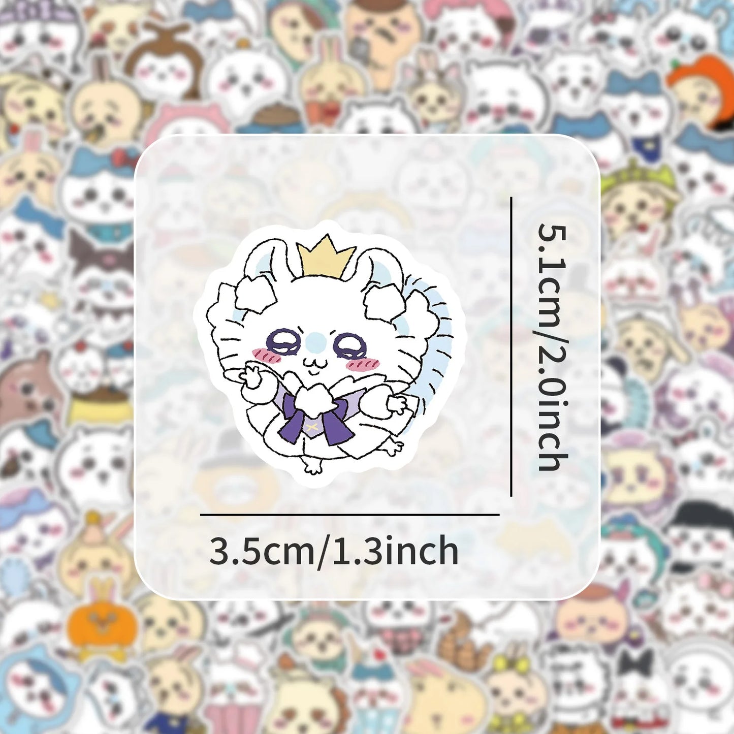 102pcs Chiikawa Graffiti Stickers Cartoon Hachiko and Usagi Cute Decorative Water Cup Phone Case, Creative DIY Anime Stickers