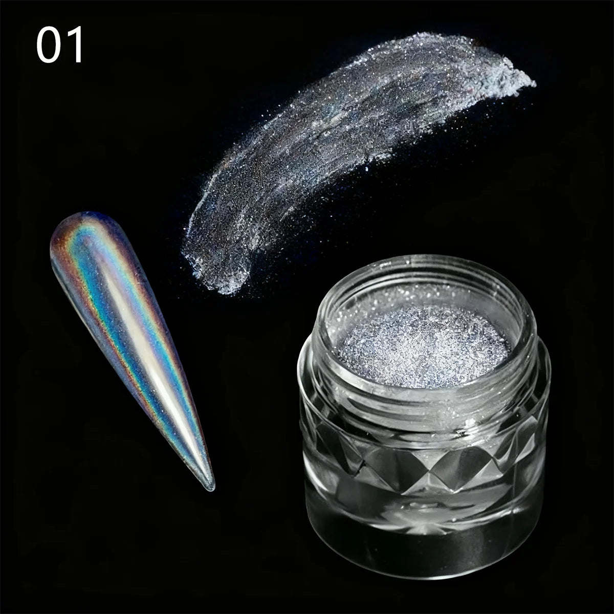 1pc Nail laser magic mirror powder high gloss holographic metal chromium powder nail polish decoration art decoration diy ins