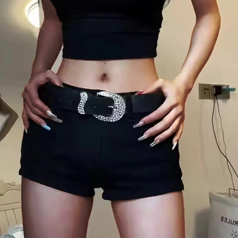 High Waist Aesthetic Straight Leg Jean Shorts