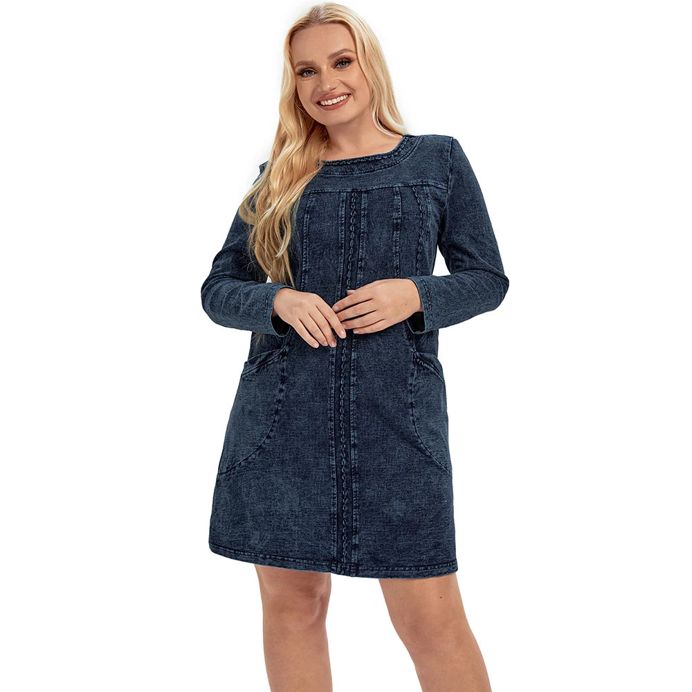 Knitted Denim Dress