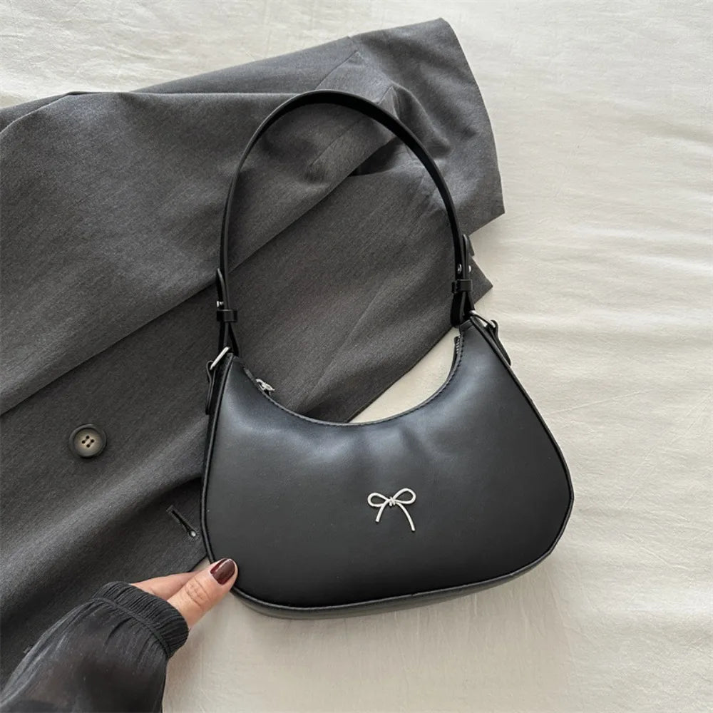 Bowknot PU Leather Handbag