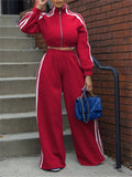 Side Stripe Crop Top + Pant Set