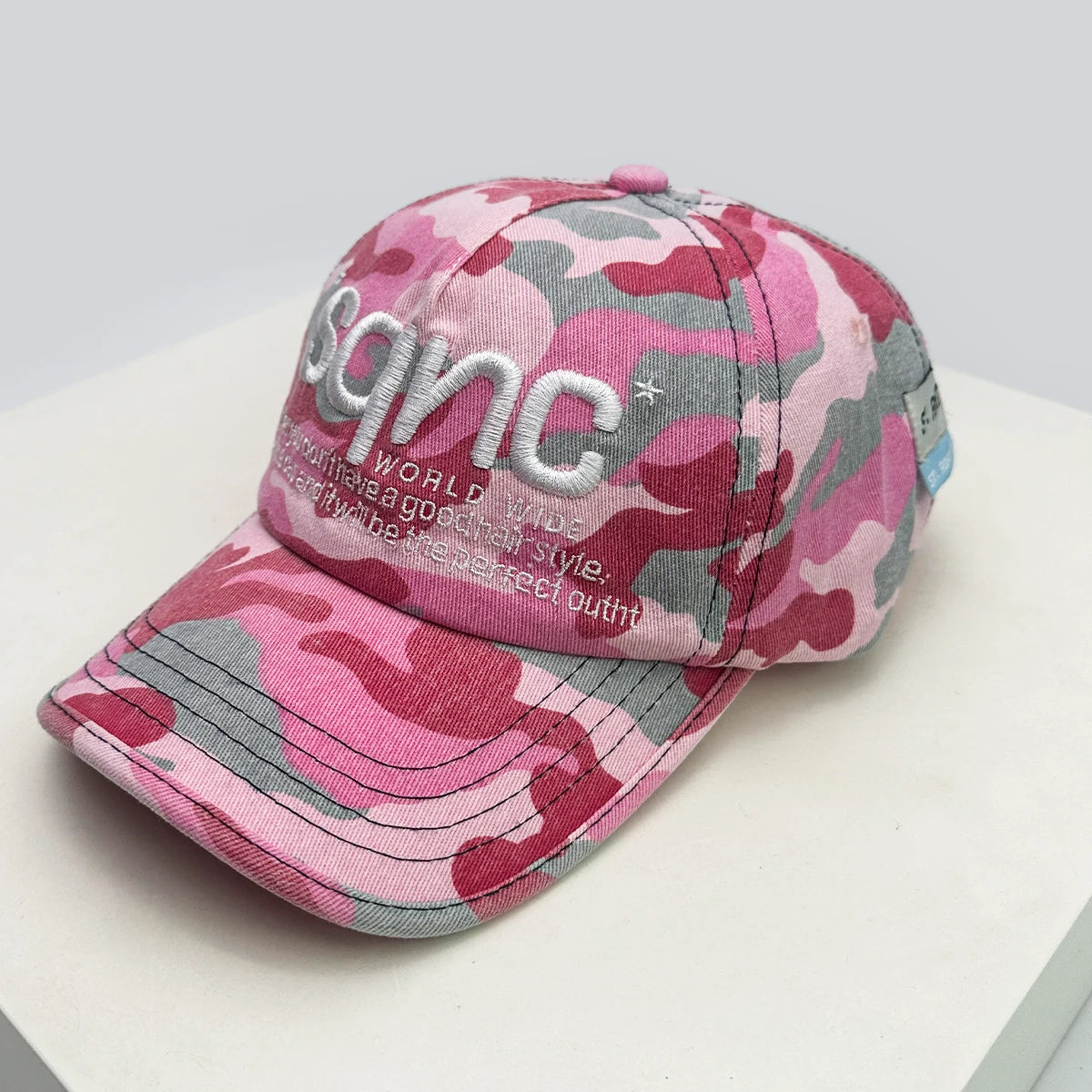 CAMO Letter Embroidery Baseball Hat