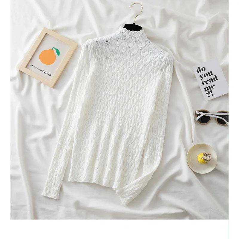 Long Sleeve Turtleneck Knitted Top