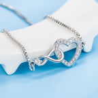 925 Sterling Silver Heart Zircon Bracelet