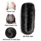 28pcs/Lot Human Hair Extensions Indian Raw Human Hair Bundles with Closures 1B 99J 30 4 Colored Bundles