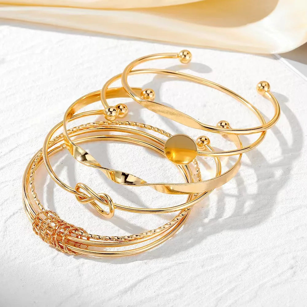 Trendy Multilayer Bracelets for Female Elegant Delicate Twist Sparkling Adjustable Bangles Jewelry Couples Gifts