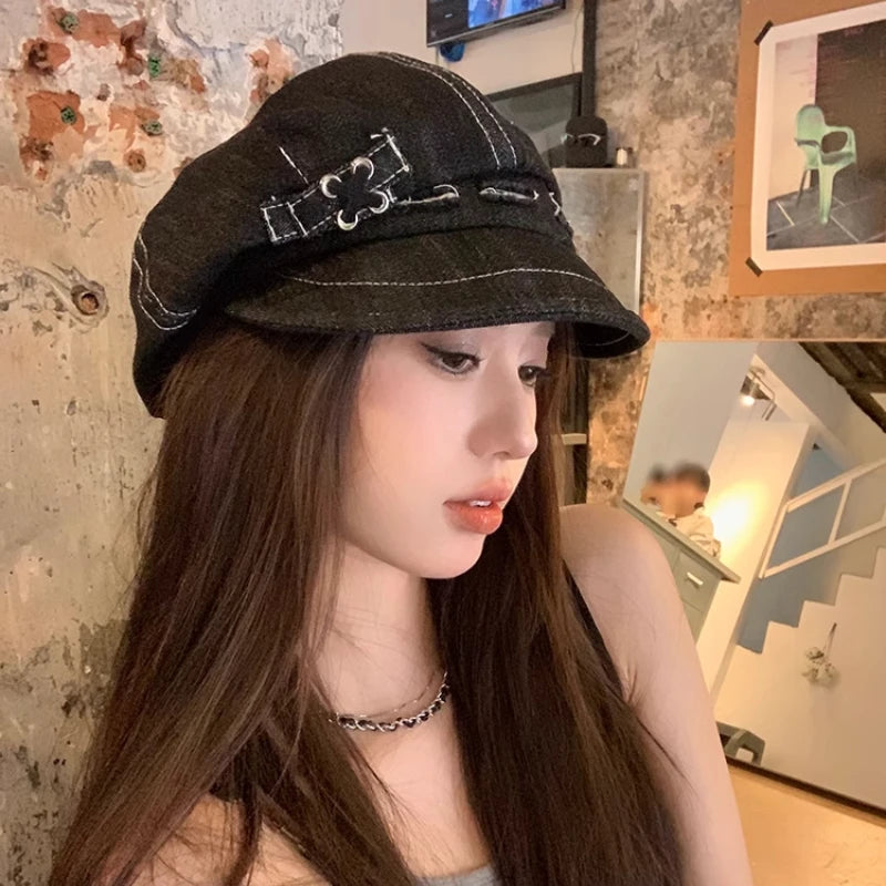 Denim Newsboy Hat