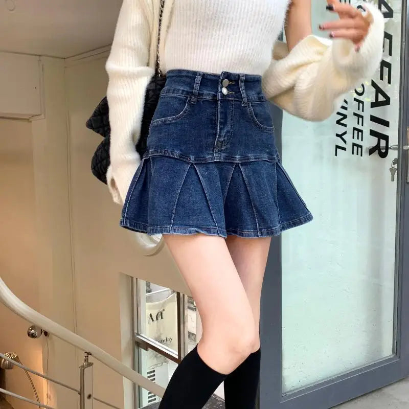 High-Waisted Denim Skirt