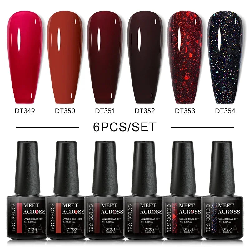 6Pcs Gel Nail Polish Set