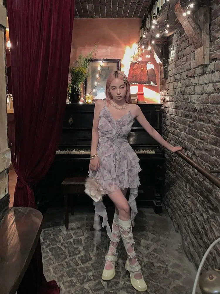 Irregular Design Strap Camisole Dress
