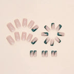 24 PCs Short French Minimalist Smudged Nails