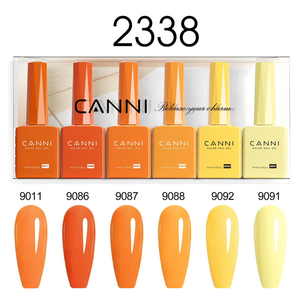 CANNI Nail Gel Polish Set Upgraded HEMA FREE Summer Nails Smooth Texture Ultra Gloss Top Coat Pigmented Gel Soak off UV LED Gel
