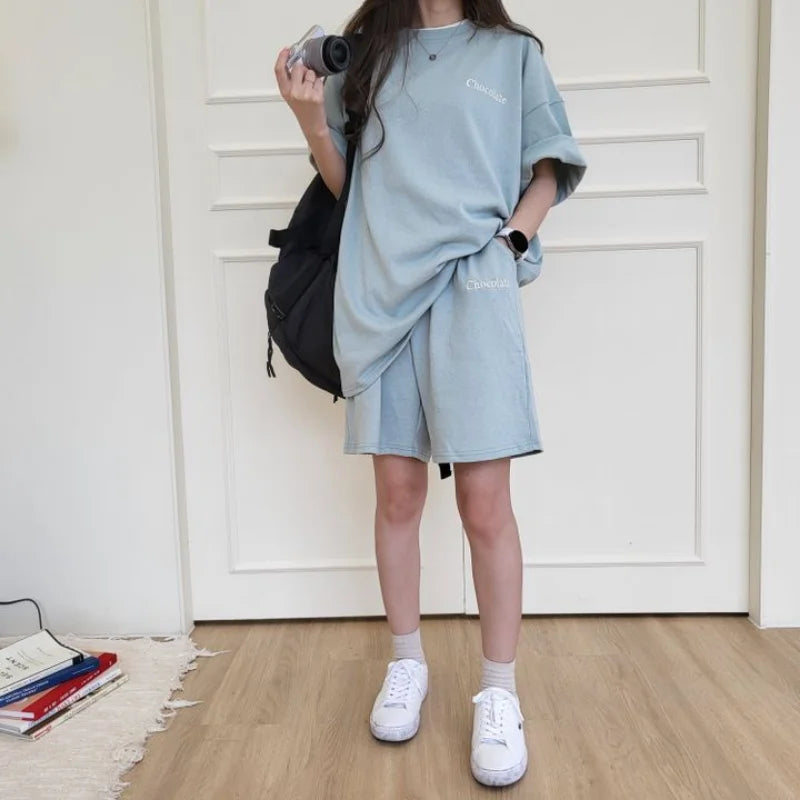 Solid T-Shirt Shorts Set
