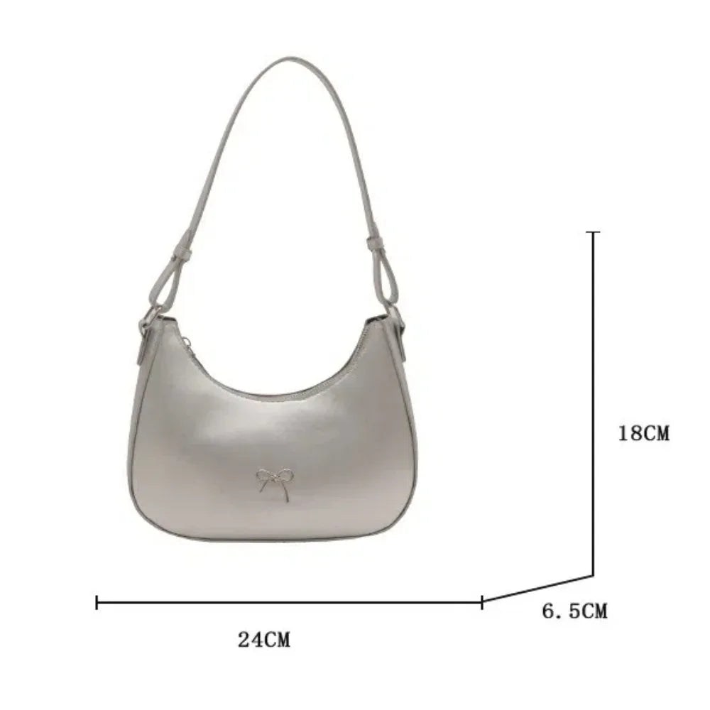 Bowknot PU Leather Handbag