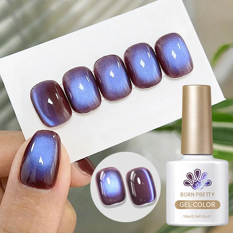 BORN PRETTY 10ml Water Light Cat Magnetic Gel Nail Polish Shining Super Sliver-light Holographics Soak Off UV Gel Varnish